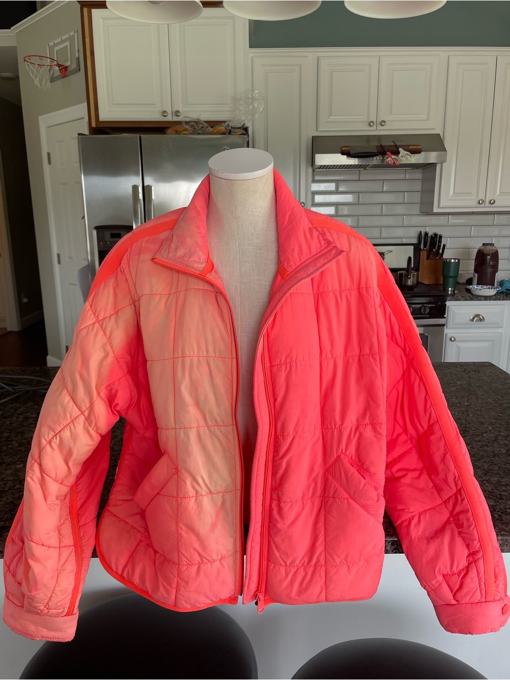 FP Movement by Free People Neon Coral Quilted Puffer Jacket